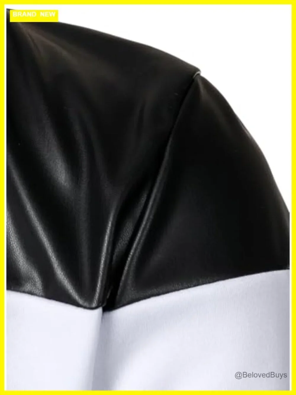 Men's Lightweight Bomber Jacket Faux Leather Color Block Zipper Coat